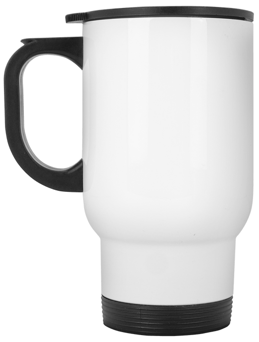 Customizable 14 oz. White Travel Mug – Stylish & Sturdy